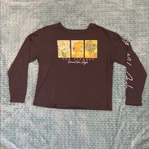 Gray Vincent Van Gogh long sleeved tshirt
